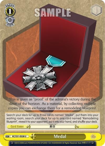 Image for Medal (KanColle, 2nd Fleet) (KC/S31-E028 U) - Weiss Schwarz