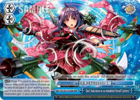 Image for Don't look down on us remodeled Aircraft Carriers! (RRR) (KanColle, 2nd Fleet) (KC/S31-E100R RRR) - Weiss Schwarz