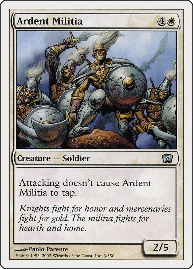 Image for Ardent Militia (8th Edition) (3) - Magic: The Gathering