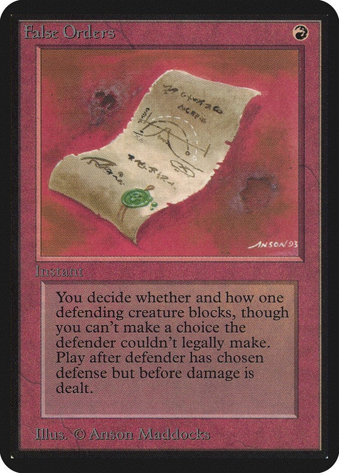 Image for False Orders (Alpha Edition) - Magic: The Gathering
