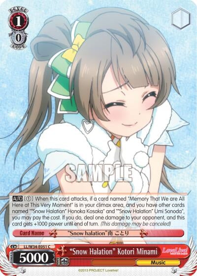 Image for "Snow Halation" Kotori Minami (Love Live! Vol. 2) (LL/W34-E051 C) - Weiss Schwarz