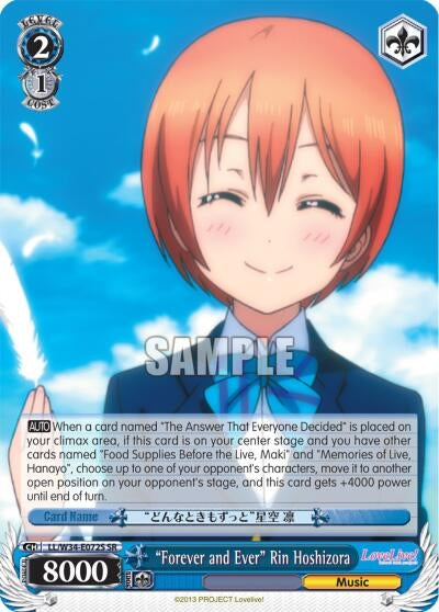 Image for "Forever and Ever" Rin Hoshizora (SR) (Love Live! Vol. 2) (LL/W34-E072S SR) - Weiss Schwarz