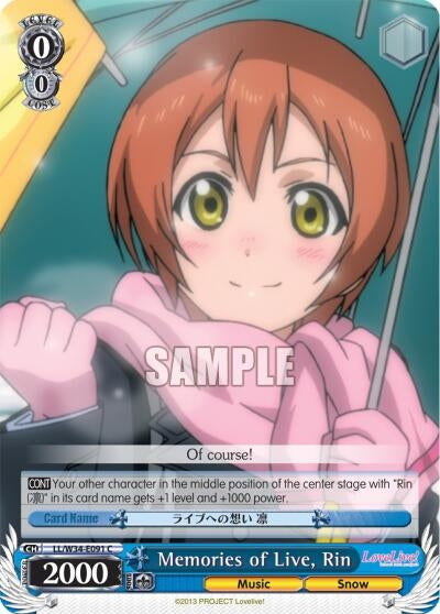Image for Memories of Live, Rin (Love Live! Vol. 2) (LL/W34-E091 C) - Weiss Schwarz