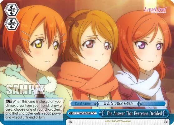 Image for The Answer That Everyone Decided (Love Live! Vol. 2) (LL/W34-E099 CC) - Weiss Schwarz