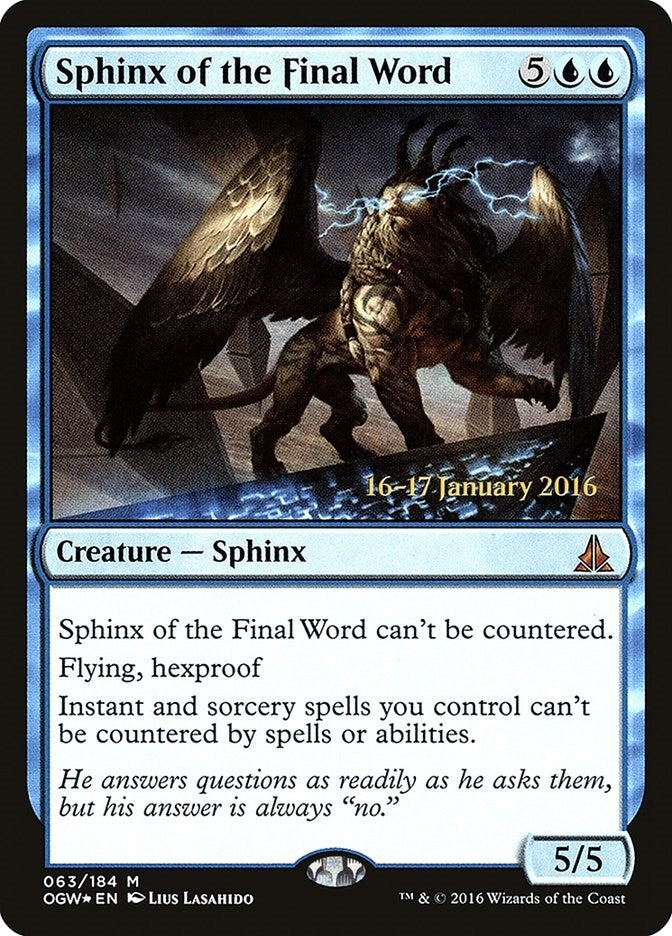 Image for Sphinx of the Final Word (Prerelease Cards) (63) - Magic: The Gathering