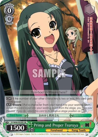 Image for Primp and Proper Tsuruya (SR) (The Melancholy of Haruhi Suzumiya) (SY/W08-E028S SR) - Weiss Schwarz