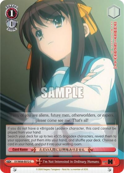 Image for I'm Not Interested in Ordinary Humans (The Melancholy of Haruhi Suzumiya) (SY/W08-E072 U) - Weiss Schwarz