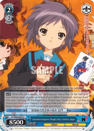 Image for Information Integration Thought Entity's Interface, Nagato (The Melancholy of Haruhi Suzumiya) (SY/W08-E087 U) - Weiss Schwarz