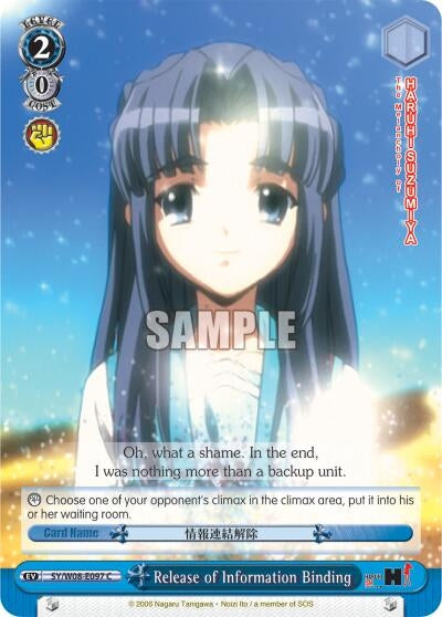 Image for Release of Information Binding (The Melancholy of Haruhi Suzumiya) (SY/W08-E097 C) - Weiss Schwarz
