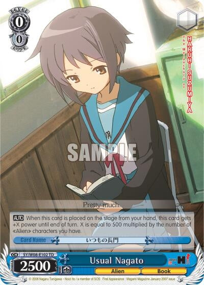 Image for Usual Nagato (The Melancholy of Haruhi Suzumiya) (SY/W08-E102 TD) - Weiss Schwarz