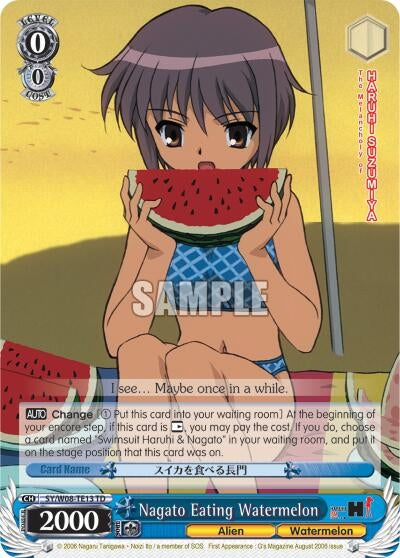 Image for Nagato Eating Watermelon (TD) (The Melancholy of Haruhi Suzumiya) (SY/W08-TE13 TD) - Weiss Schwarz