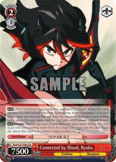 Image for Connected by Blood, Ryuko (TD) (KILL la KILL) (KLK/S27-TE05 TD) - Weiss Schwarz