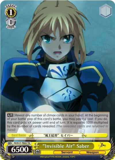 Image for "Invisible Air" Saber (TD) (Fate/Zero) (FZ/S17-TE05 TD) - Weiss Schwarz