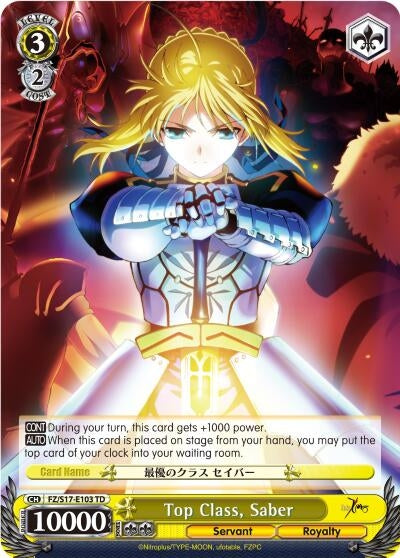 Image for Top Class, Saber (Fate/Zero) (FZ/S17-E103 TD) - Weiss Schwarz