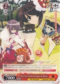 Image for New Year, Haruhi & Nagato & Mikuru (The Melancholy of Haruhi Suzumiya) (SY/W08-E112PR) - Weiss Schwarz