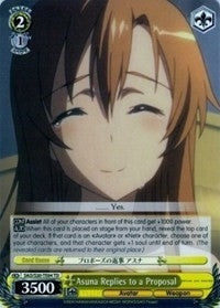 Image for Asuna Replies to a Proposal (TD) (Sword Art Online) (SAO/S20-TE04 TD) - Weiss Schwarz