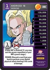 Image for Android 18 - Smirking (Panini: Evolution) (U98) - Dragon Ball Z TCG