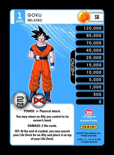 Image for Goku - Relaxed (High Tech Foil) (Panini: Evolution) (S6) - Dragon Ball Z TCG