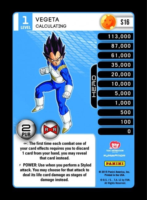 Image for Vegeta - Calculating (Rainbow Parallel Foil) (Panini: Evolution) (S16) - Dragon Ball Z TCG