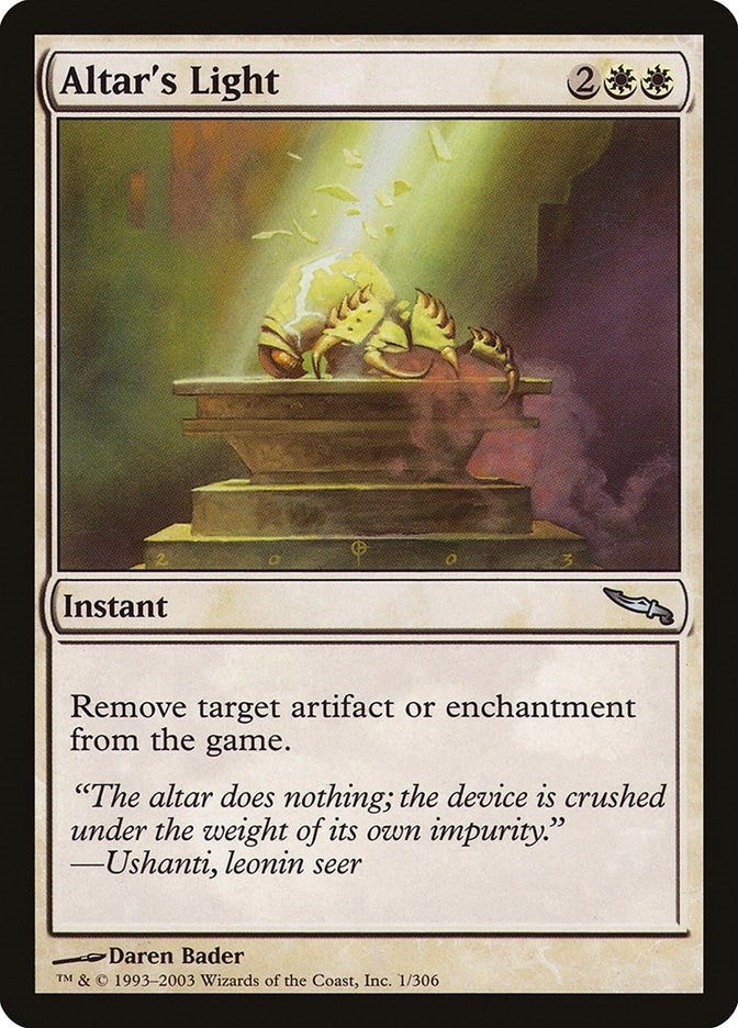 Image for Altar's Light (Mirrodin) (1) - Magic: The Gathering