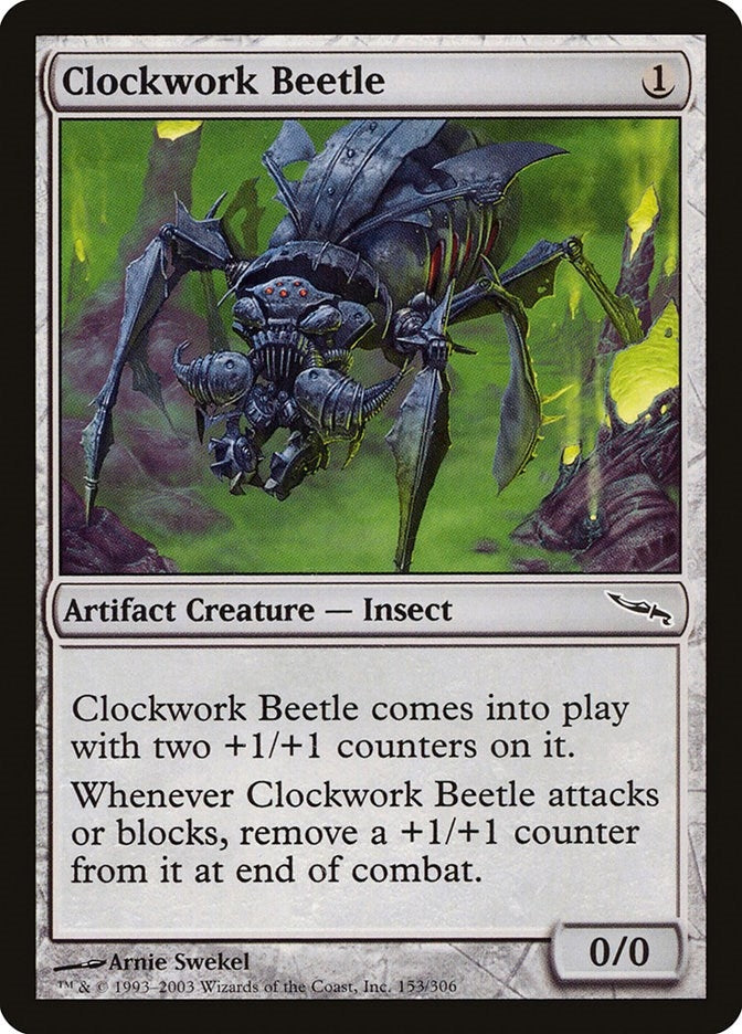 Image for Clockwork Beetle (Mirrodin) (153) - Magic: The Gathering