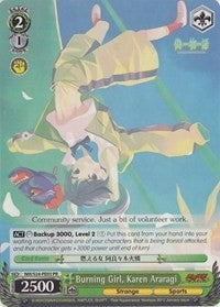Image for Burning Girl, Karen Araragi (NISEMONOGATARI) (NM/S24-PE03 PR) - Weiss Schwarz