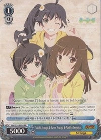 Image for Tsukihi Araragi & Karen Araragi & Nadeko Sengoku (NISEMONOGATARI) (NM/S24-PE05 PR) - Weiss Schwarz
