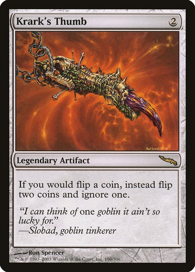 Image for Krark's Thumb (Mirrodin) (190) - Magic: The Gathering