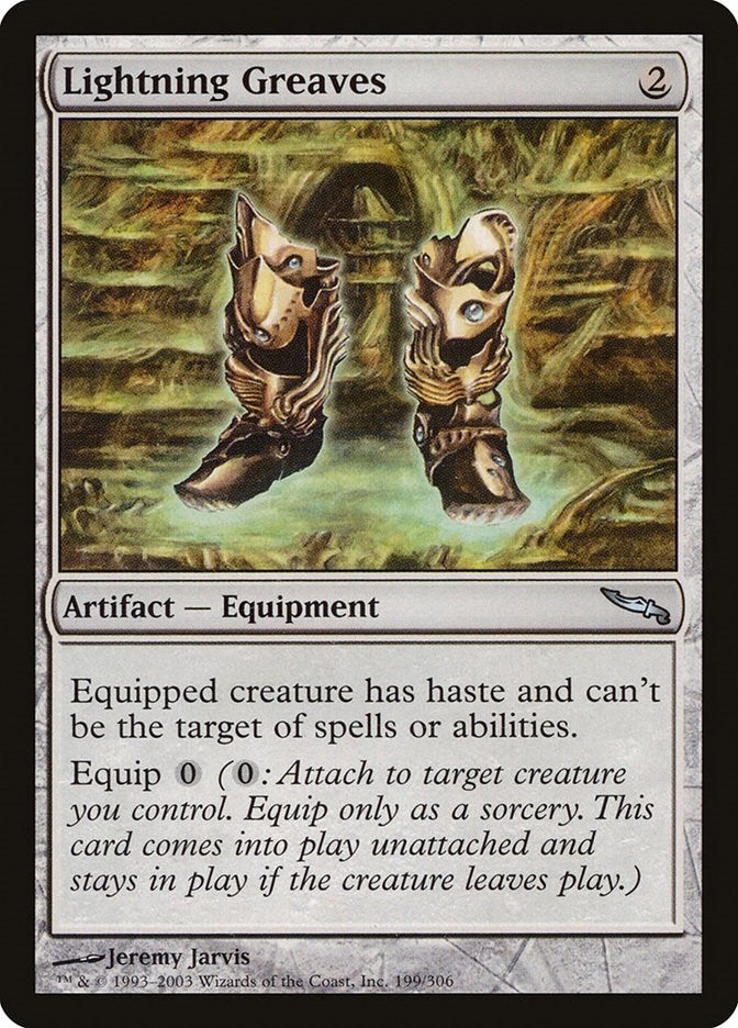 Image for Lightning Greaves (Mirrodin) (199) - Magic: The Gathering