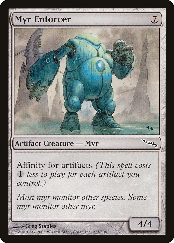 Image for Myr Enforcer (Mirrodin) (211) - Magic: The Gathering