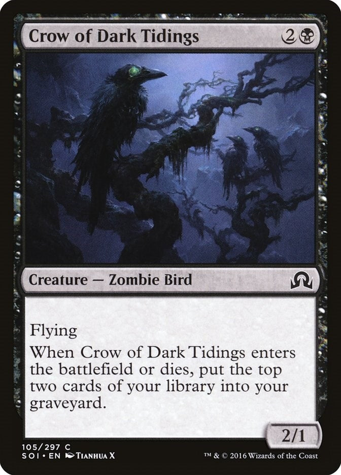 Image for Crow of Dark Tidings (Shadows over Innistrad) (105) - Magic: The Gathering
