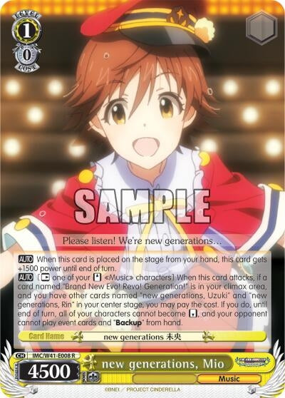 Image for new generations, Mio (The iDOLM@STER Cinderella Girls) (IMC/W41-E008 R) - Weiss Schwarz