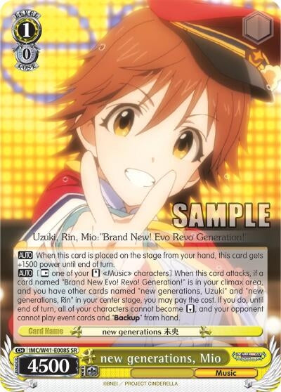 Image for new generations, Mio (SR) (The iDOLM@STER Cinderella Girls) (IMC/W41-E008S SR) - Weiss Schwarz