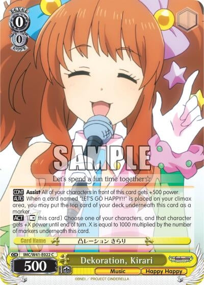 Image for Dekoration, Kirari (The iDOLM@STER Cinderella Girls) (IMC/W41-E022 C) - Weiss Schwarz