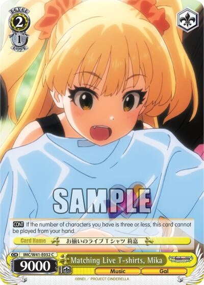 Image for Matching Live T-shirts, Mika (The iDOLM@STER Cinderella Girls) (IMC/W41-E032 C) - Weiss Schwarz