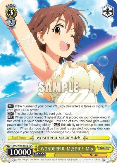 Image for WONDERFUL M@GIC!! Mio (The iDOLM@STER Cinderella Girls) (IMC/W41-TE16 TD) - Weiss Schwarz