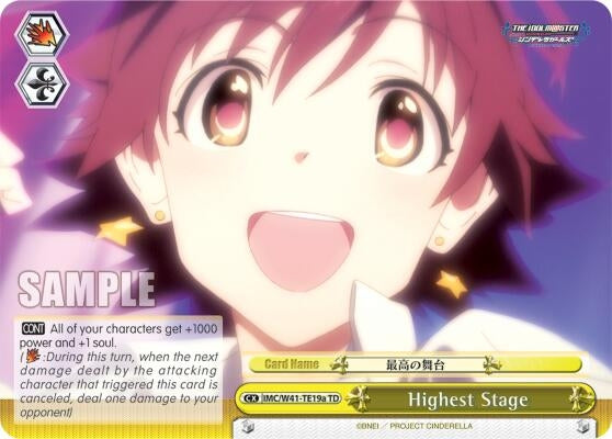 Image for Highest Stage (Yellow) (A) (The iDOLM@STER Cinderella Girls) (IMC/W41-TE19a TD) - Weiss Schwarz