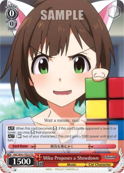 Image for Miku Proposes a Showdown (The iDOLM@STER Cinderella Girls) (IMC/W41-TE22 TD) - Weiss Schwarz