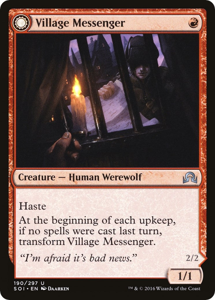 Image for Village Messenger (Shadows over Innistrad) (190) - Magic: The Gathering