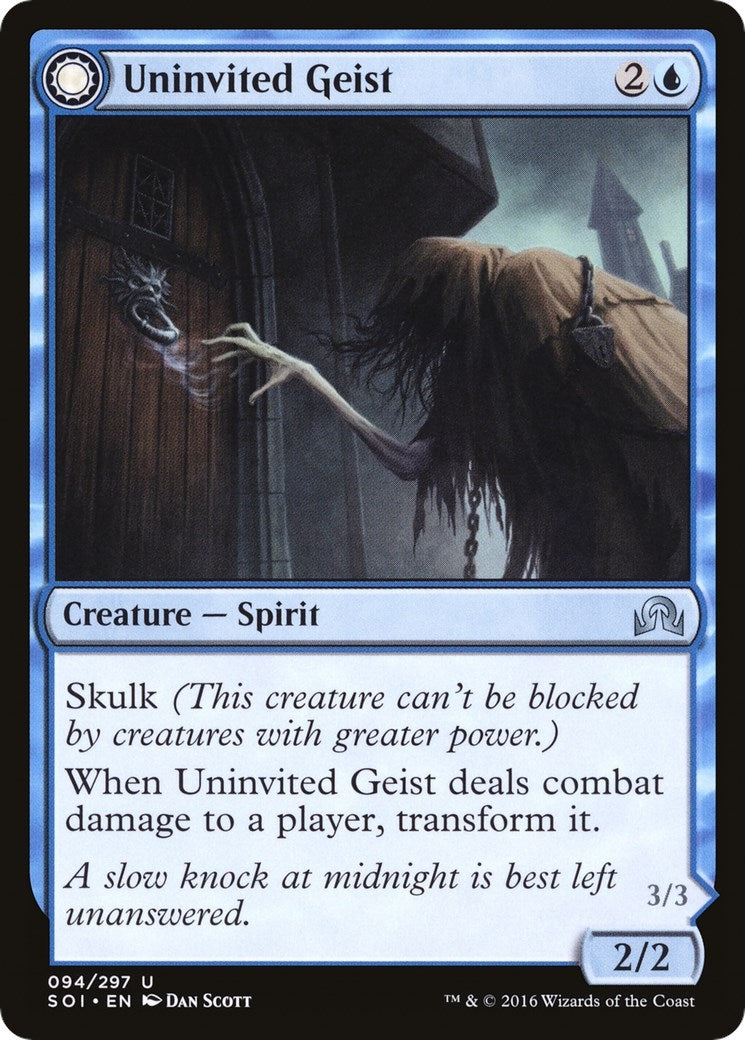 Image for Uninvited Geist (Shadows over Innistrad) (94) - Magic: The Gathering