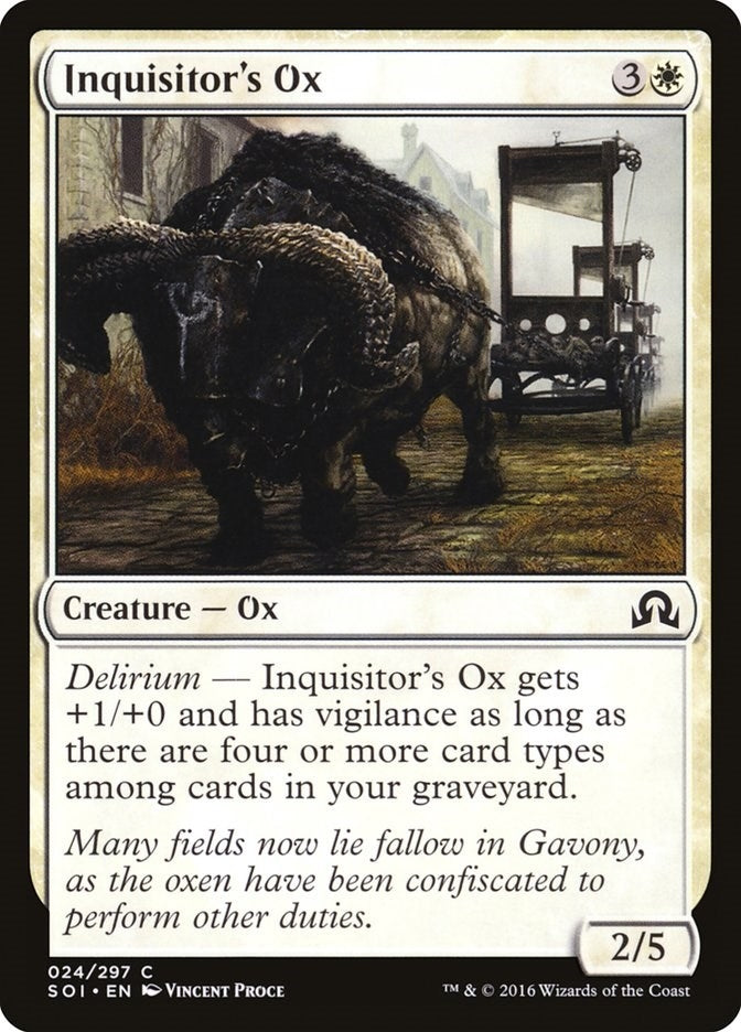 Image for Inquisitor's Ox (Shadows over Innistrad) (24) - Magic: The Gathering