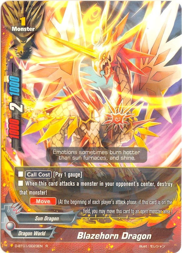 Image for Blazehorn Dragon (Unleash! Impact Dragon!!) (D-BT01/0023EN) - Future Card BuddyFight