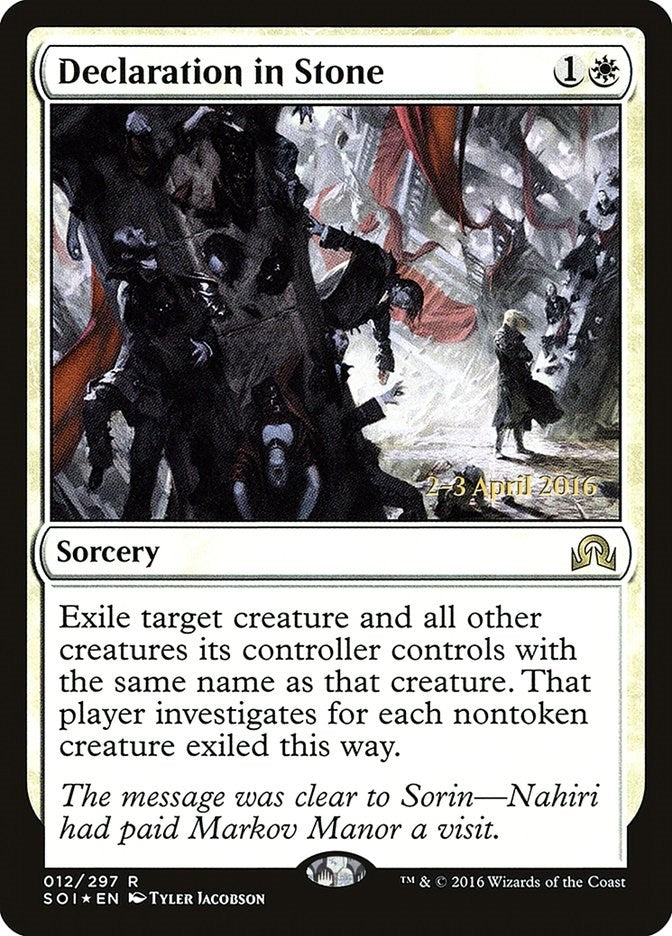 Image for Declaration in Stone (Prerelease Cards) (12) - Magic: The Gathering