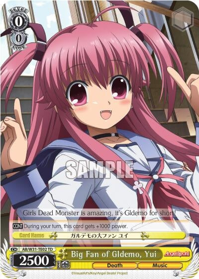 Image for Big Fan of Gldemo, Yui (Angel Beats! Re:Edit) (AB/W31-TE02 TD) - Weiss Schwarz