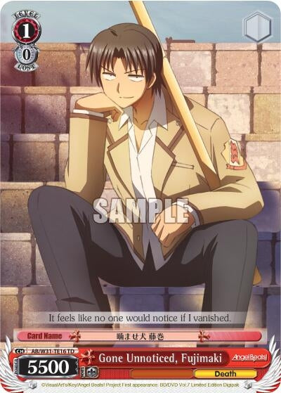 Image for Gone Unnoticed, Fujimaki (Angel Beats! Re:Edit) (AB/W31-TE16 TD) - Weiss Schwarz