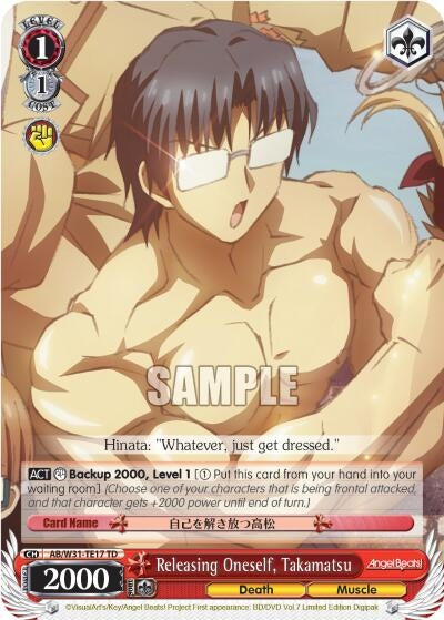 Image for Releasing Oneself, Takamatsu (Angel Beats! Re:Edit) (AB/W31-TE17 TD) - Weiss Schwarz