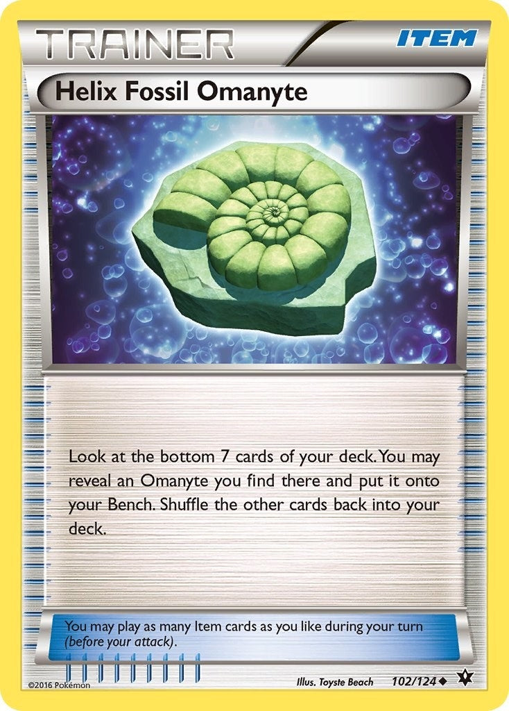 Image for Helix Fossil Omanyte (XY - Fates Collide) (102/124) - Pokemon