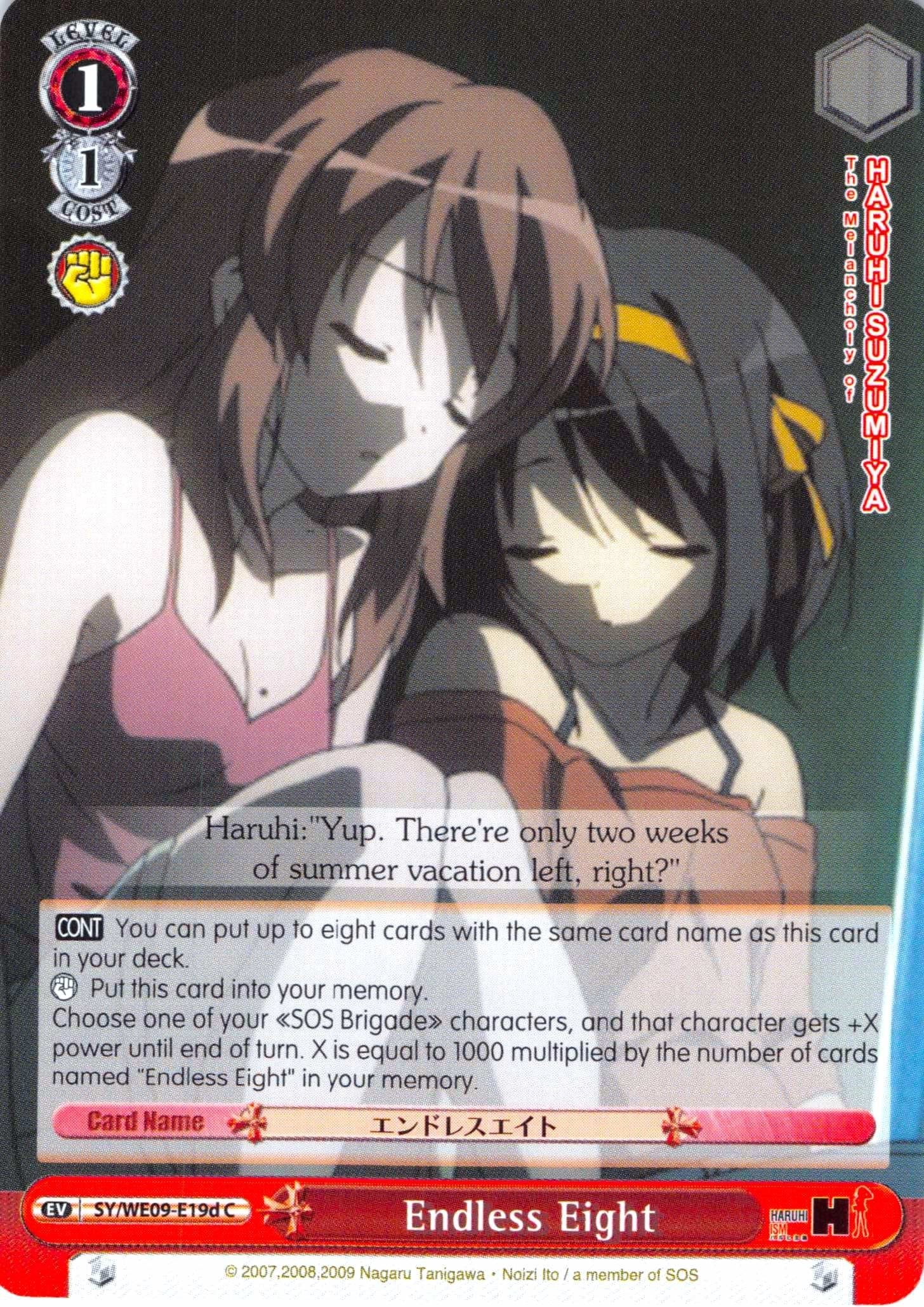 Image for Endless Eight (D - Foil) (The Melancholy of Haruhi Suzumiya Extra Booster) (SY/WE09-E19d) - Weiss Schwarz
