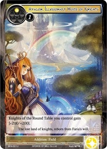 Image for Avalon, Illusionary Home of Knights (Battle for Attoractia) (BFA-001) - Force of Will