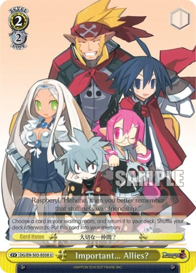 Image for Important... Allies? (Disgaea) (DG/EN-S03-E038 U) - Weiss Schwarz